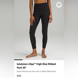 lululemon Align High-Rise Ribbed Pant 25”